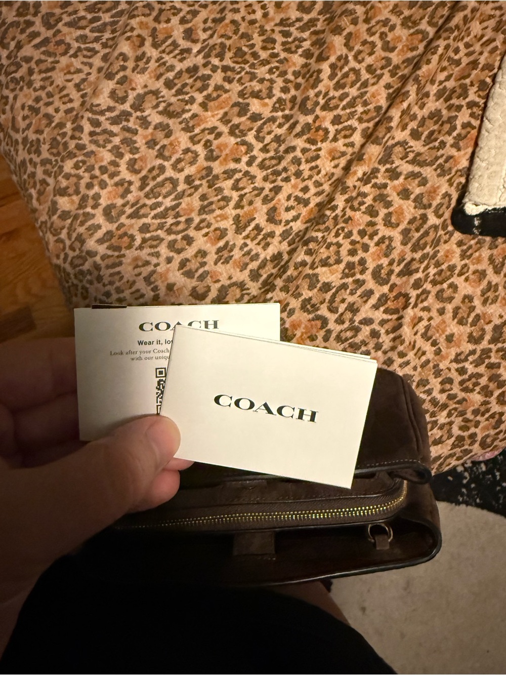 COACH Brown Suede Croc Savannah Small Carry All - Picture 6 of 6